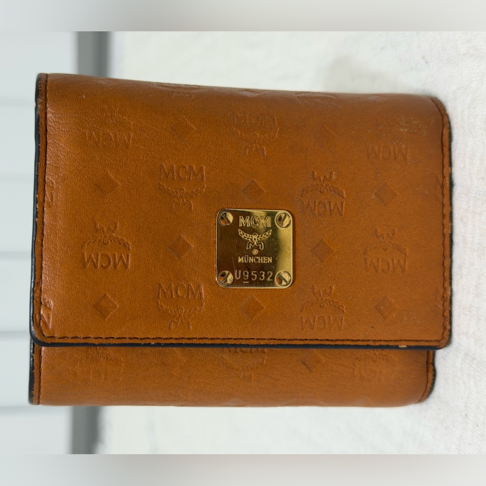 MCM Tan Leather Card Holder